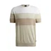 Hugo Boss Linen-blend Regular-fit Sweater With Accent Tipping In Multi