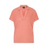 Hugo Boss Linen-blend Top With Johnny Collar In Purple