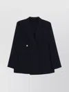Hugo Boss Linen Double-breasted Blazer With Multiple Pockets In Black