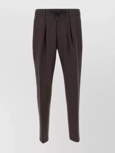 Hugo Boss Linen Pants Elastic Waistband In Black