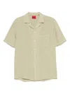 Hugo Boss Linen Shirt In Green
