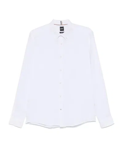 Hugo Boss Linen Shirt In Multi