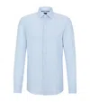 Hugo Boss Regular-fit Shirt In Easy-iron Striped Stretch Cotton In Blue