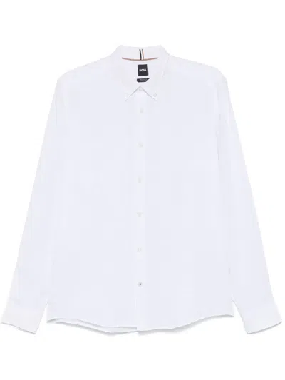 Hugo Boss Linen Shirt In White