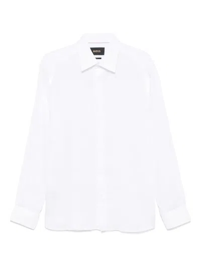 Hugo Boss Linen Shirt In White