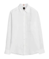 Hugo Boss Linen Shirt In White