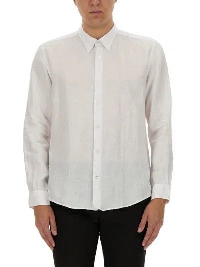 Hugo Boss Linen Shirt In White