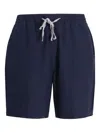 Hugo Boss Blue Drawstring Linen Shorts In Blue