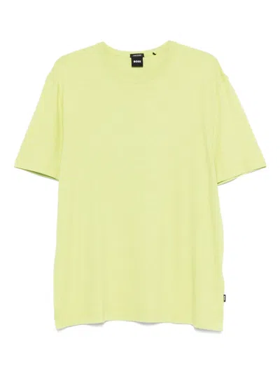 Hugo Boss Linen T-shirt In Yellow