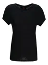 Hugo Boss Linen T-shirt In Black
