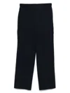 Hugo Boss Wide Leg Linen Trousers In Blue