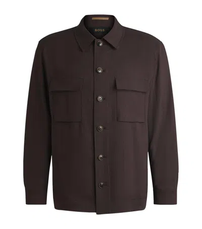 HUGO BOSS LINEN-VIRGIN WOOL OVERSHIRT
