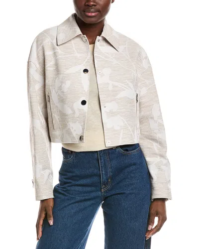 Hugo Boss Linen-blend Blazer In Neutral
