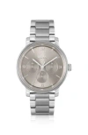 Hugo Boss Men's Contender Quartz Multifunction Silver-tone Stainless Steel Watch 44mm In Assorted-pre-pack