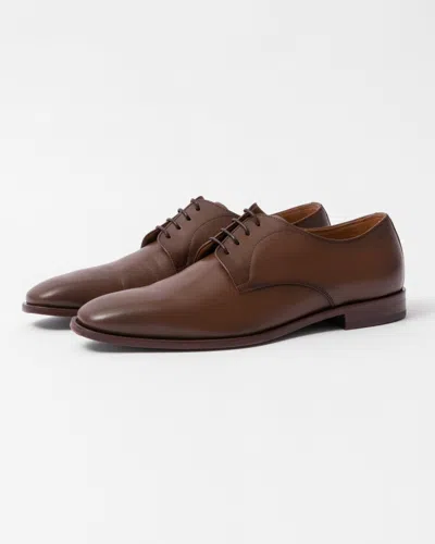 Hugo Boss Lisbon Mens Leather Derby Shoes With Leather Lining Uk8 Eu42 In Brown