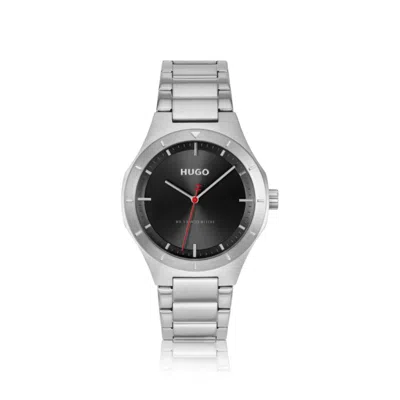 Hugo Boss Lit Black-dial Watch With Link Bracelet In Multi