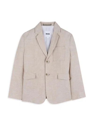 Hugo Boss Little Boy's & Boy's Ceremony Linen-blend Jacket In Gray