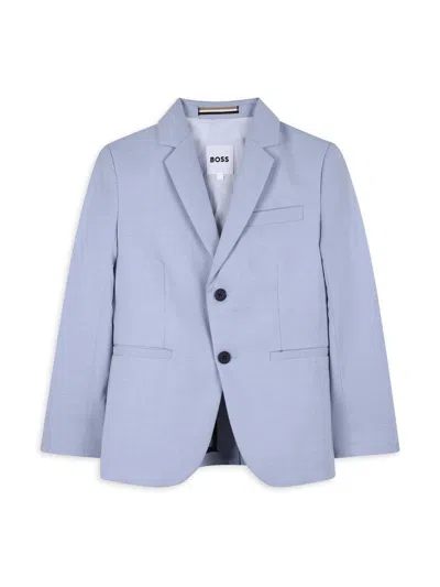 Hugo Boss Little Boy's & Boy's Ceremony Micro Plaid Jacket In Blue