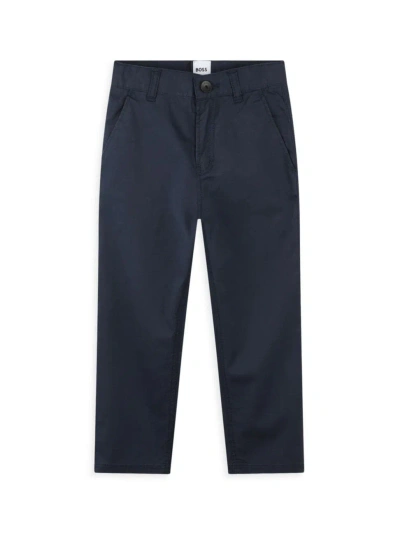 Hugo Boss Little Boy's & Boy's Cotton Twill Chino Pants In Navy