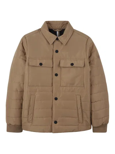 Hugo Boss Little Boy's & Boy's Quilted Shirt Jacket In Brown