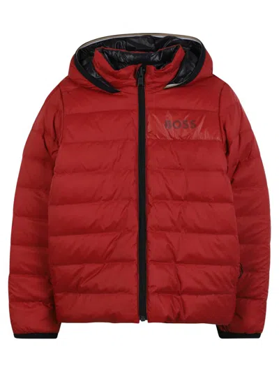 Hugo Boss Kids' Little Boy's & Boy's Reversible Puffer Jacket In Red
