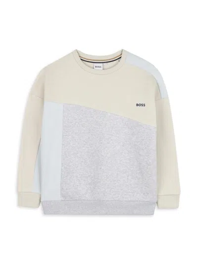 Hugo Boss Little Boy's Logo Crewneck Sweatshirt In Neutral