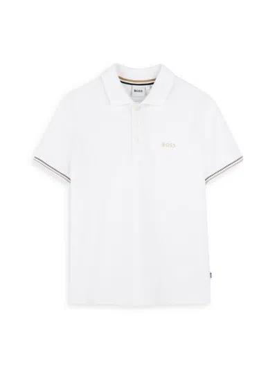 Hugo Boss Little Boy's Logo Polo Shirt In White