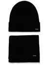 Hugo Boss Livi Beanie Hat Set In Black