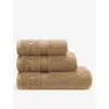 Hugo Boss Camel Loft Logo-embroidered Cotton Towel In Camel