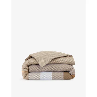 Hugo Boss Logan Cotton Duvet Cover Camel In Neutral