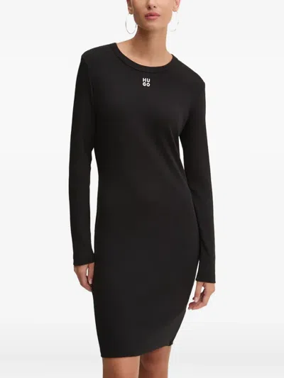 Hugo Boss Logo- Embroidery Dress In Black