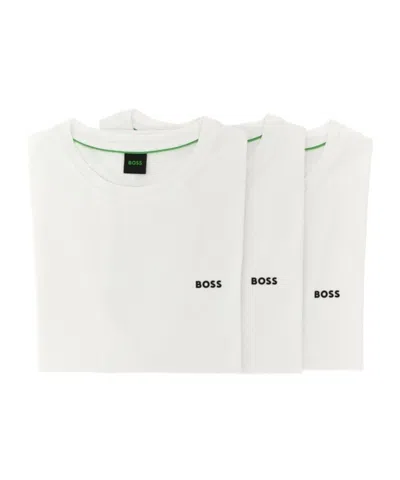 Hugo Boss Logo 3-pack Crew Neck T-shirts In White