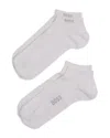 Hugo Boss Logo Ankle Socks - Pack Of 2 In White