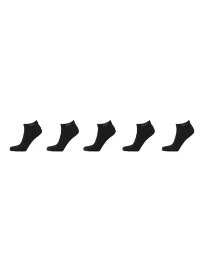 Hugo Boss Logo Ankle Socks (pack Of Five) In Black