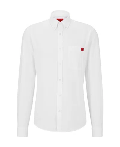 Hugo Boss Logo-appliqué Cotton Shirt In White