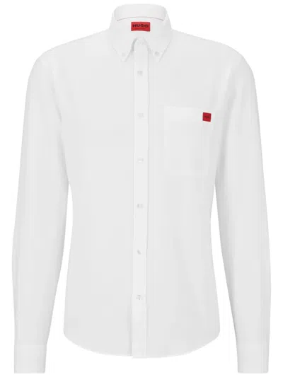 Hugo Boss Button-down Slim-fit Shirt In Oxford Cotton In White