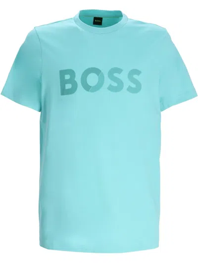 Hugo Boss Logo-appliqué Cotton T-shirt In Blue