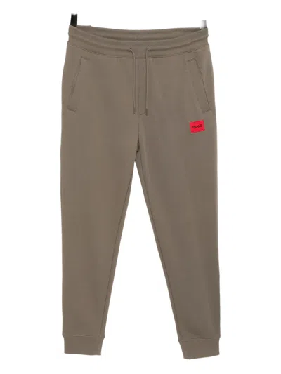 Hugo Boss Logo-appliqué Cotton Track Pants In Multi