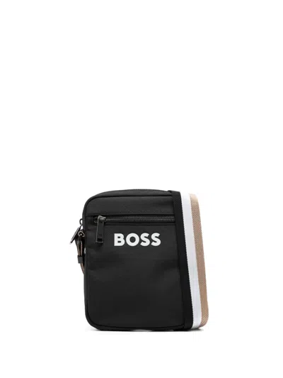 Hugo Boss Logo-appliqué Crossbody Bag In Black