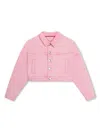 Hugo Boss Logo-appliqué Denim Jacket In Pink