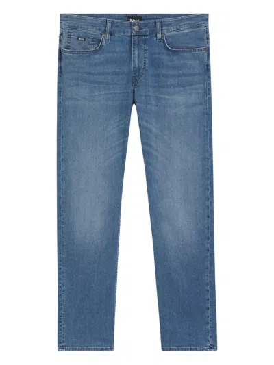 Hugo Boss Logo-appliqué Jeans In Blue