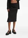 Hugo Boss Logo-applique Midi Skirt In Black