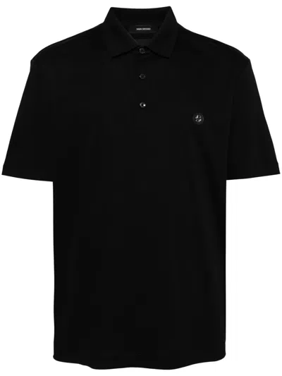 Hugo Boss Logo-appliqué Polo Shirt In Black
