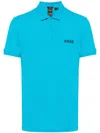 Hugo Boss Logo-appliqué Short-sleeve Polo Shirt In Blue