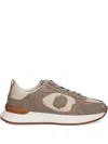 Hugo Boss Suede-trim Trainers With Double B Monogram In Neutral