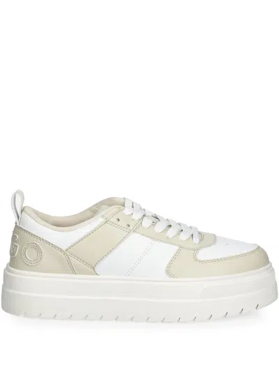 Hugo Boss Logo-appliqué Sneakers In Neutrals