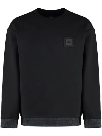 HUGO BOSS LOGO-APPLIQUÉ SWEATSHIRT
