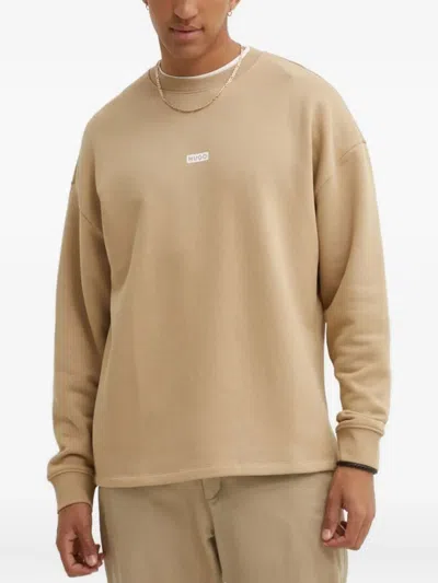 Hugo Boss Logo-appliqué Sweatshirt In Neutral