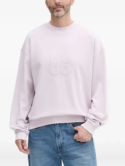 Hugo Boss Logo-appliqué Sweatshirt In Purple