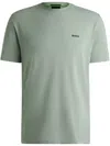 Hugo Boss Stretch-cotton Regular-fit T-shirt With Contrast Logo In Green